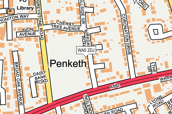 WA5 2DJ map - OS OpenMap – Local (Ordnance Survey)