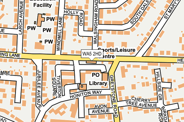 WA5 2HD map - OS OpenMap – Local (Ordnance Survey) WA5 2HD map - OS OpenMap – Local (Ordnance Survey)