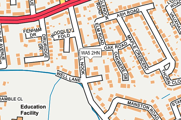 WA5 2HN map - OS OpenMap – Local (Ordnance Survey)