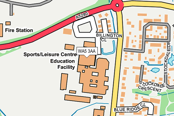 WA5 3AA map - OS OpenMap – Local (Ordnance Survey)