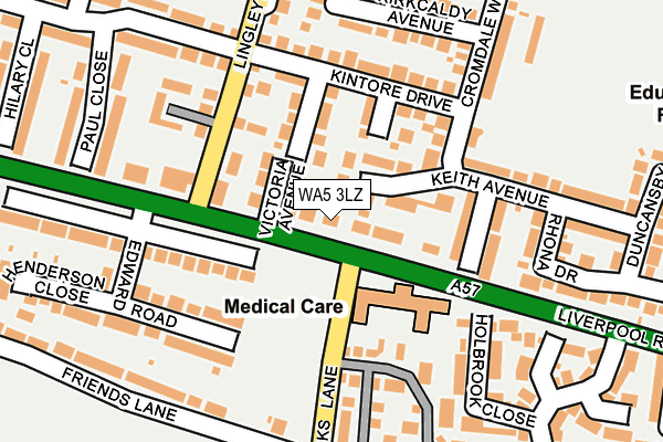 WA5 3LZ map - OS OpenMap – Local (Ordnance Survey) WA5 3LZ map - OS OpenMap – Local (Ordnance Survey)
