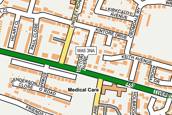 WA5 3NA map - OS OpenMap – Local (Ordnance Survey) WA5 3NA map - OS OpenMap – Local (Ordnance Survey)