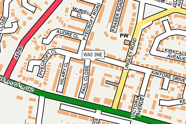 WA5 3NE map - OS OpenMap – Local (Ordnance Survey) WA5 3NE map - OS OpenMap – Local (Ordnance Survey)