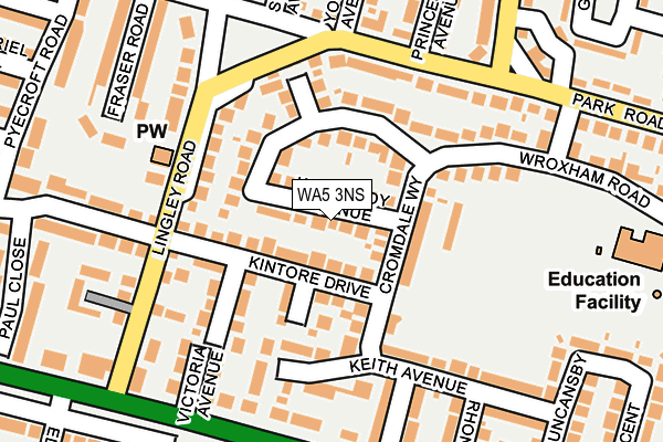 WA5 3NS map - OS OpenMap – Local (Ordnance Survey) WA5 3NS map - OS OpenMap – Local (Ordnance Survey)