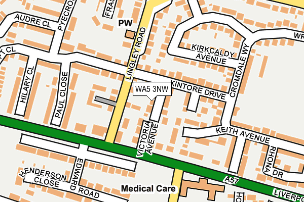 WA5 3NW map - OS OpenMap – Local (Ordnance Survey) WA5 3NW map - OS OpenMap – Local (Ordnance Survey)