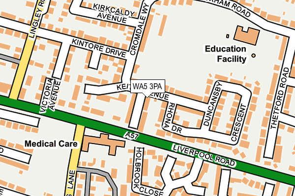 WA5 3PA map - OS OpenMap – Local (Ordnance Survey) WA5 3PA map - OS OpenMap – Local (Ordnance Survey)