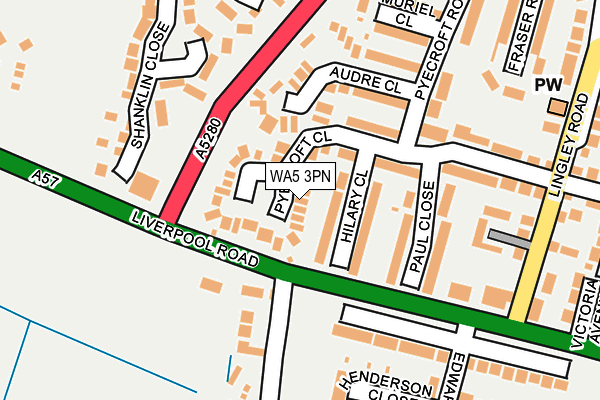 WA5 3PN map - OS OpenMap – Local (Ordnance Survey) WA5 3PN map - OS OpenMap – Local (Ordnance Survey)