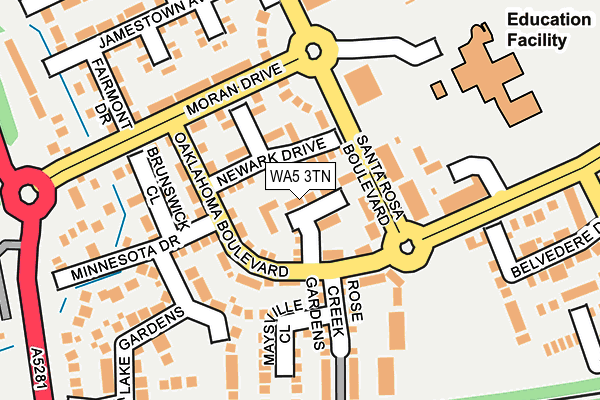 WA5 3TN map - OS OpenMap – Local (Ordnance Survey) WA5 3TN map - OS OpenMap – Local (Ordnance Survey)