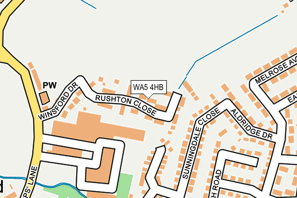 WA5 4HB map - OS OpenMap – Local (Ordnance Survey) WA5 4HB map - OS OpenMap – Local (Ordnance Survey)