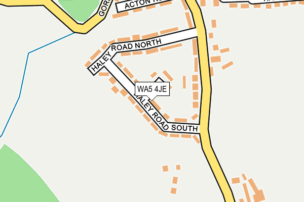 WA5 4JE map - OS OpenMap – Local (Ordnance Survey) WA5 4JE map - OS OpenMap – Local (Ordnance Survey)