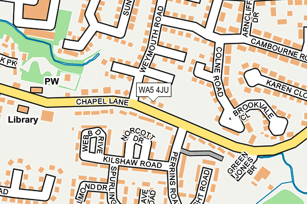 WA5 4JU map - OS OpenMap – Local (Ordnance Survey) WA5 4JU map - OS OpenMap – Local (Ordnance Survey)