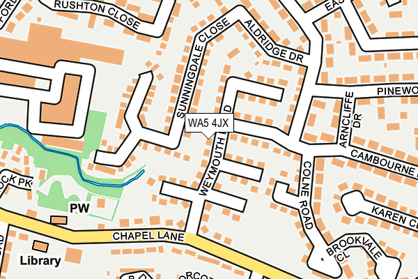 WA5 4JX map - OS OpenMap – Local (Ordnance Survey) WA5 4JX map - OS OpenMap – Local (Ordnance Survey)