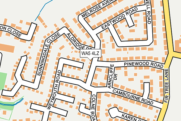 WA5 4LZ map - OS OpenMap – Local (Ordnance Survey)