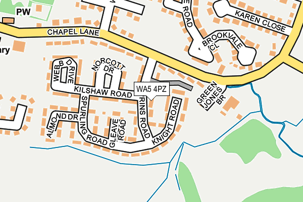 WA5 4PZ map - OS OpenMap – Local (Ordnance Survey) WA5 4PZ map - OS OpenMap – Local (Ordnance Survey)