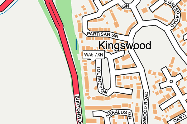 WA5 7XN map - OS OpenMap – Local (Ordnance Survey)
