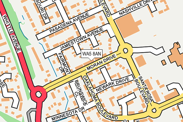 WA5 8AN map - OS OpenMap – Local (Ordnance Survey) WA5 8AN map - OS OpenMap – Local (Ordnance Survey)