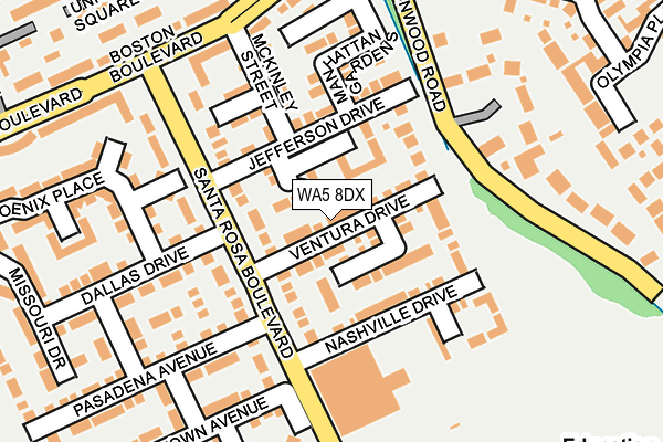 WA5 8DX map - OS OpenMap – Local (Ordnance Survey) WA5 8DX map - OS OpenMap – Local (Ordnance Survey)