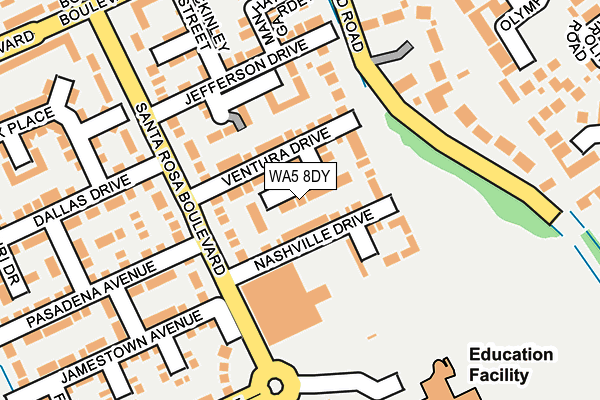 WA5 8DY map - OS OpenMap – Local (Ordnance Survey) WA5 8DY map - OS OpenMap – Local (Ordnance Survey)