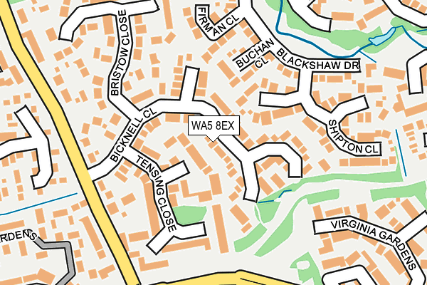 WA5 8EX map - OS OpenMap – Local (Ordnance Survey) WA5 8EX map - OS OpenMap – Local (Ordnance Survey)
