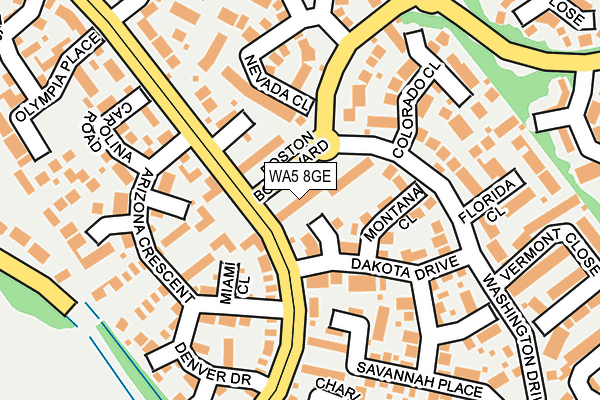 WA5 8GE map - OS OpenMap – Local (Ordnance Survey) WA5 8GE map - OS OpenMap – Local (Ordnance Survey)