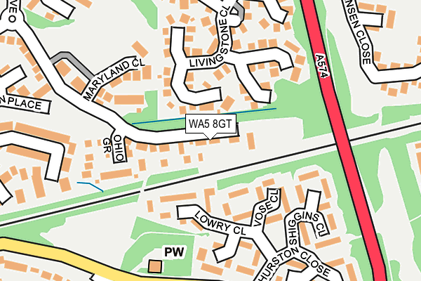 WA5 8GT map - OS OpenMap – Local (Ordnance Survey) WA5 8GT map - OS OpenMap – Local (Ordnance Survey)