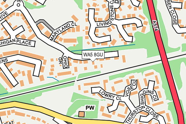 WA5 8GU map - OS OpenMap – Local (Ordnance Survey) WA5 8GU map - OS OpenMap – Local (Ordnance Survey)