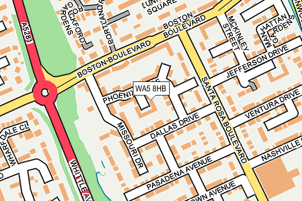 WA5 8HB map - OS OpenMap – Local (Ordnance Survey) WA5 8HB map - OS OpenMap – Local (Ordnance Survey)