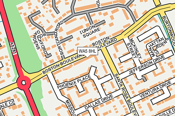 WA5 8HL map - OS OpenMap – Local (Ordnance Survey) WA5 8HL map - OS OpenMap – Local (Ordnance Survey)