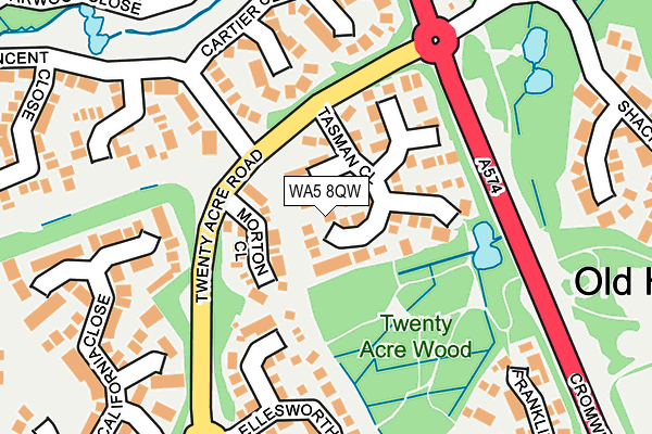 WA5 8QW map - OS OpenMap – Local (Ordnance Survey) WA5 8QW map - OS OpenMap – Local (Ordnance Survey)