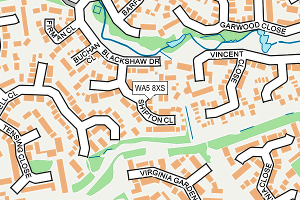 WA5 8XS map - OS OpenMap – Local (Ordnance Survey) WA5 8XS map - OS OpenMap – Local (Ordnance Survey)