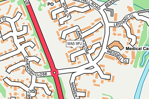 WA5 9PJ map - OS OpenMap – Local (Ordnance Survey) WA5 9PJ map - OS OpenMap – Local (Ordnance Survey)