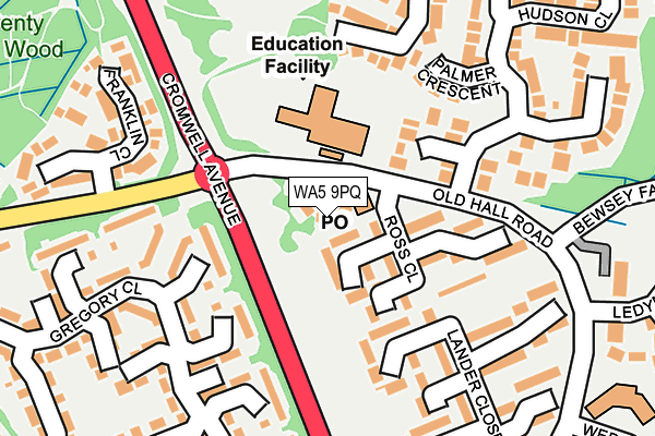 WA5 9PQ map - OS OpenMap – Local (Ordnance Survey) WA5 9PQ map - OS OpenMap – Local (Ordnance Survey)