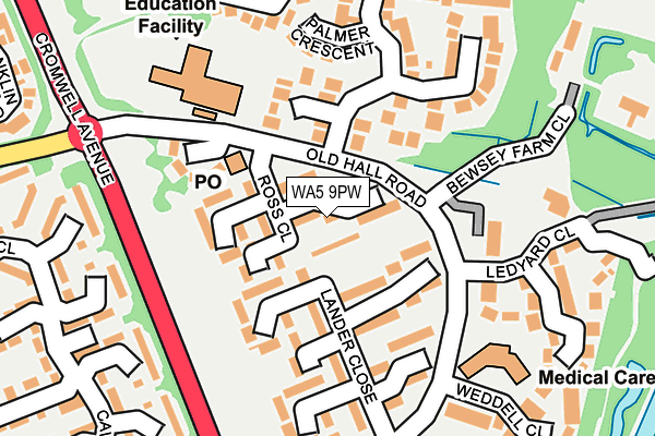 WA5 9PW map - OS OpenMap – Local (Ordnance Survey) WA5 9PW map - OS OpenMap – Local (Ordnance Survey)