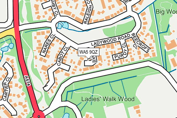 WA5 9QZ map - OS OpenMap – Local (Ordnance Survey) WA5 9QZ map - OS OpenMap – Local (Ordnance Survey)