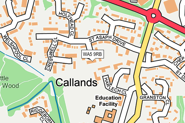 WA5 9RB map - OS OpenMap – Local (Ordnance Survey) WA5 9RB map - OS OpenMap – Local (Ordnance Survey)