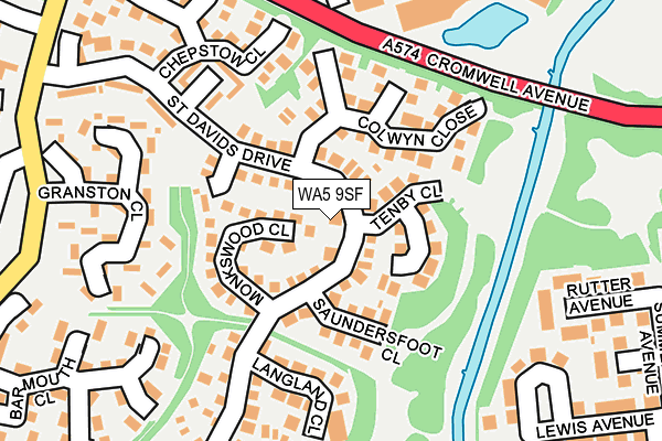 WA5 9SF map - OS OpenMap – Local (Ordnance Survey) WA5 9SF map - OS OpenMap – Local (Ordnance Survey)