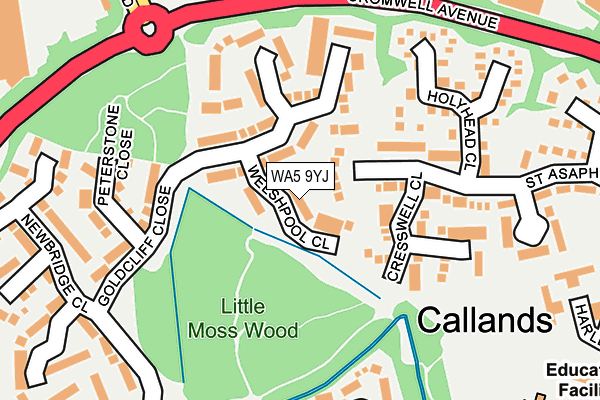 WA5 9YJ map - OS OpenMap – Local (Ordnance Survey) WA5 9YJ map - OS OpenMap – Local (Ordnance Survey)