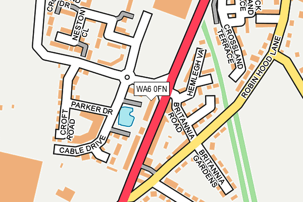 WA6 0FN map - OS OpenMap – Local (Ordnance Survey) WA6 0FN map - OS OpenMap – Local (Ordnance Survey)