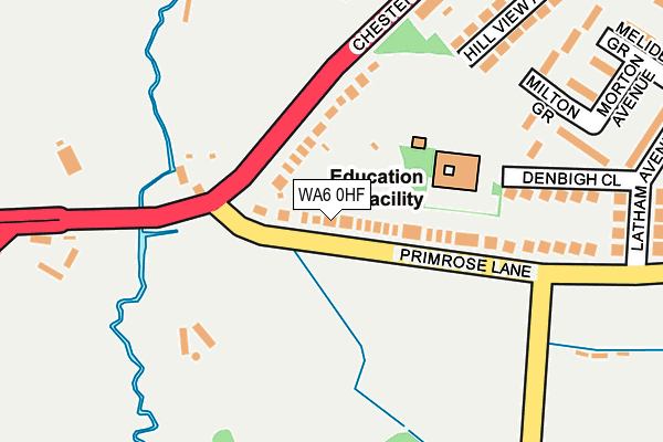 WA6 0HF map - OS OpenMap – Local (Ordnance Survey)