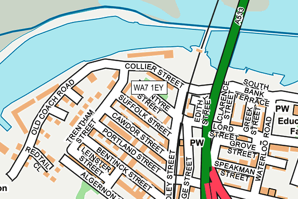 WA7 1EY map - OS OpenMap – Local (Ordnance Survey) WA7 1EY map - OS OpenMap – Local (Ordnance Survey)