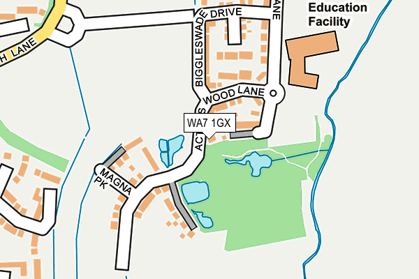 WA7 1GX map - OS OpenMap – Local (Ordnance Survey) WA7 1GX map - OS OpenMap – Local (Ordnance Survey)