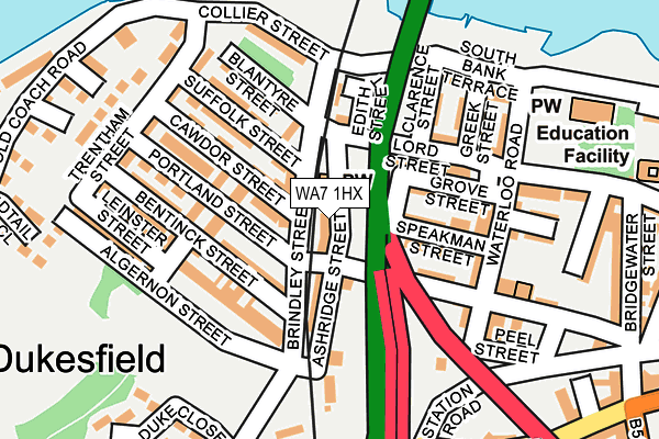 WA7 1HX map - OS OpenMap – Local (Ordnance Survey)