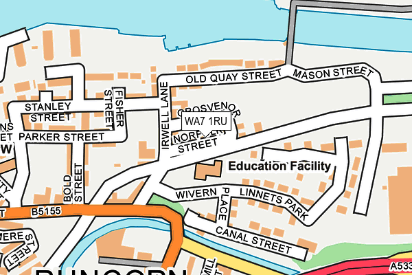 WA7 1RU map - OS OpenMap – Local (Ordnance Survey)