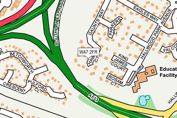 WA7 2FR map - OS OpenMap – Local (Ordnance Survey) WA7 2FR map - OS OpenMap – Local (Ordnance Survey)