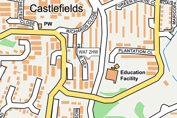 WA7 2HW map - OS OpenMap – Local (Ordnance Survey) WA7 2HW map - OS OpenMap – Local (Ordnance Survey)