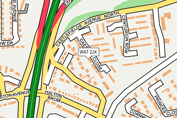 WA7 2JX map - OS OpenMap – Local (Ordnance Survey) WA7 2JX map - OS OpenMap – Local (Ordnance Survey)