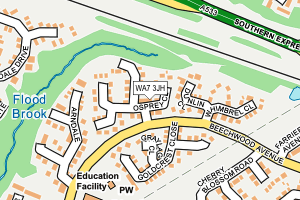 WA7 3JH map - OS OpenMap – Local (Ordnance Survey) WA7 3JH map - OS OpenMap – Local (Ordnance Survey)