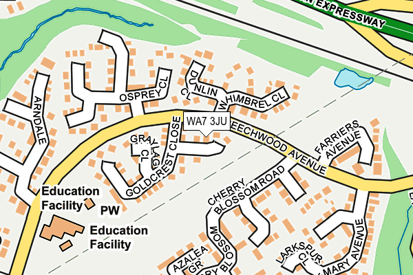 WA7 3JU map - OS OpenMap – Local (Ordnance Survey) WA7 3JU map - OS OpenMap – Local (Ordnance Survey)