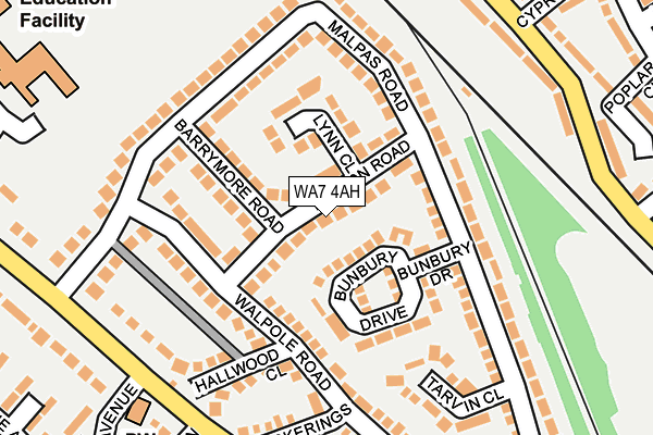 WA7 4AH map - OS OpenMap – Local (Ordnance Survey) WA7 4AH map - OS OpenMap – Local (Ordnance Survey)