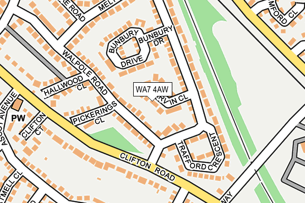 WA7 4AW map - OS OpenMap – Local (Ordnance Survey) WA7 4AW map - OS OpenMap – Local (Ordnance Survey)